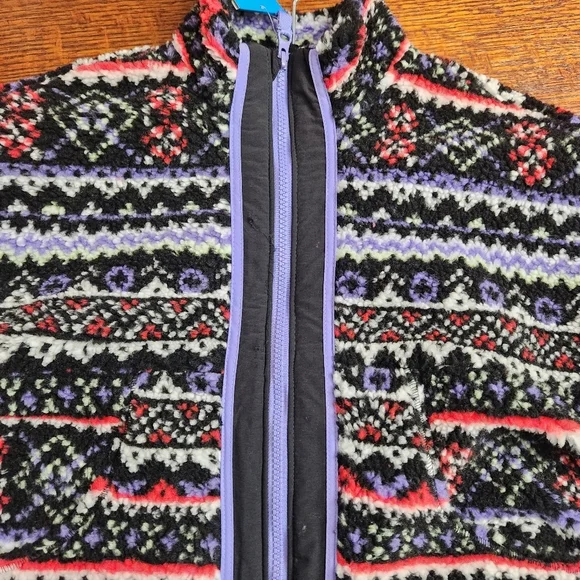 DSG Cozy Fleece Full Zip Jacket Funky Fair Isle Pattern Girls Medium (10-12) NWT - Picture 11 of 14